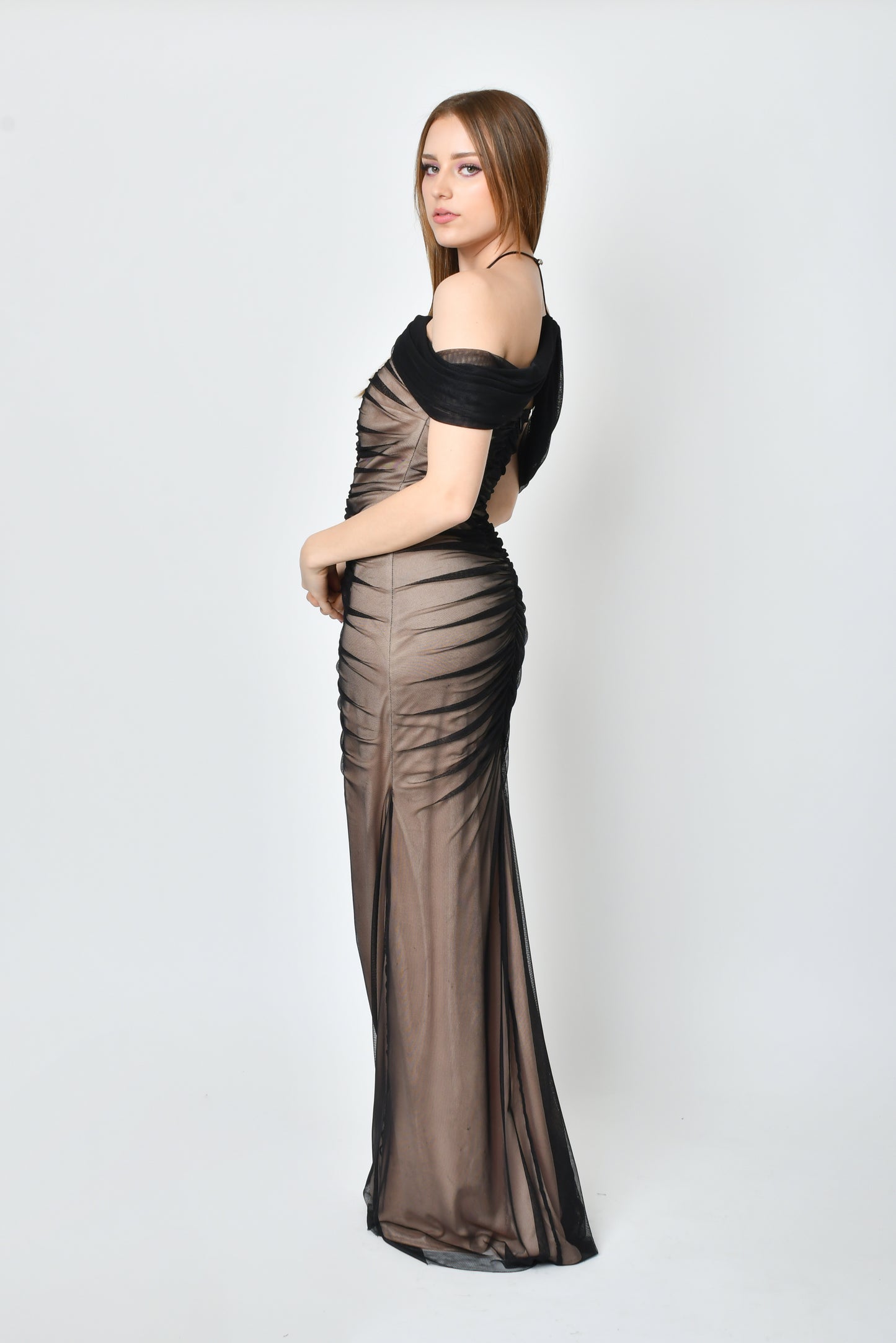 Alba Black Mesh Dress