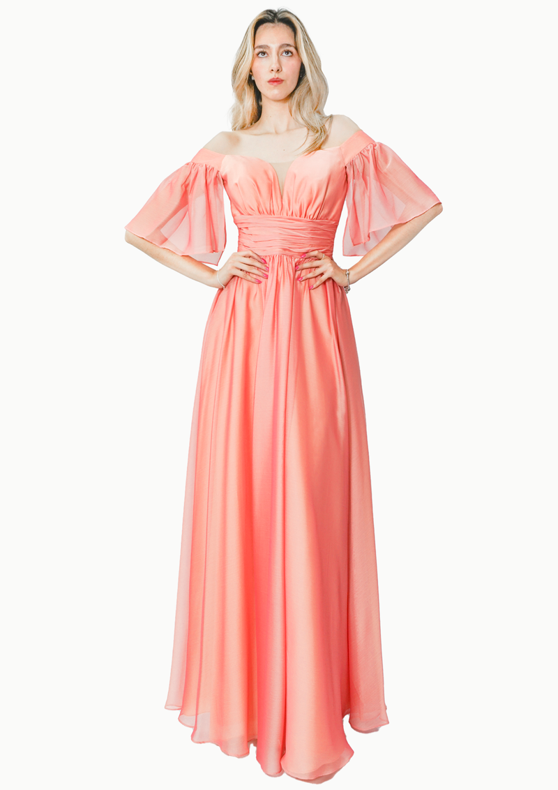 Caroline Peach Dress