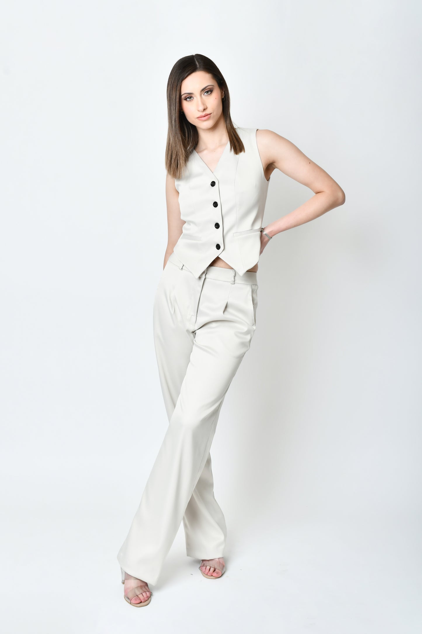 Catalina Beige Waistcoat