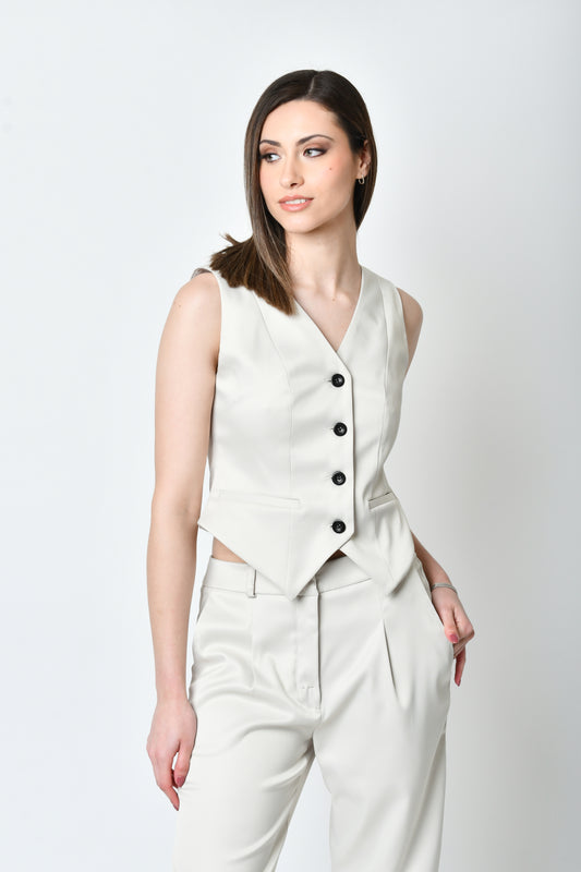Catalina Beige Waistcoat