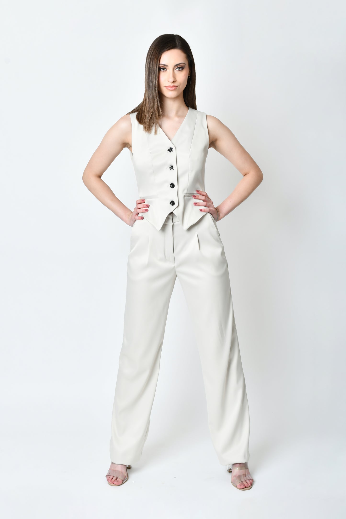 Catalina Beige Waistcoat
