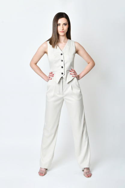 Catalina Beige Waistcoat