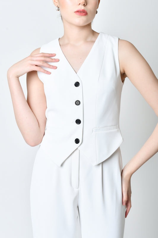 Catalina White Waistcoat