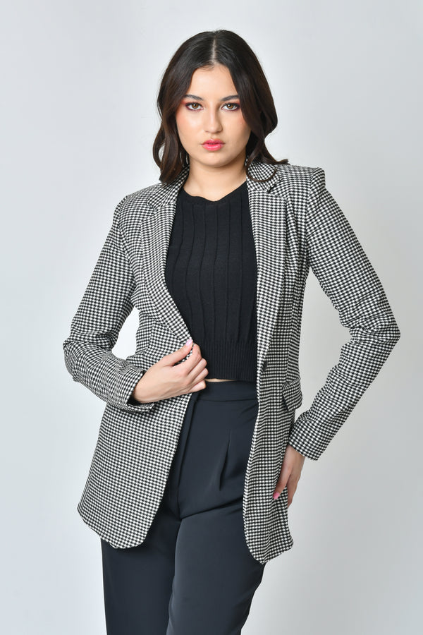 Aurora Black and White Blazer