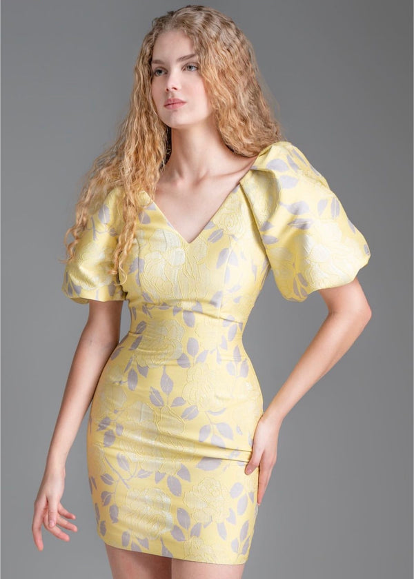 Jessica Floral Yellow Dress